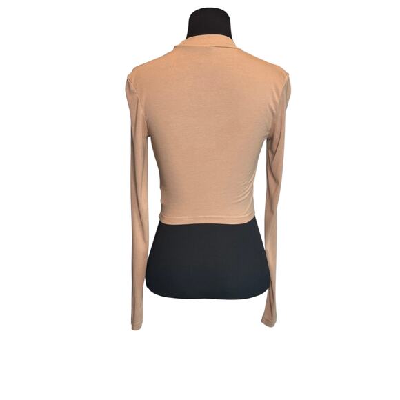 Shein beige long sleeves t shirt top size Small - Picture 9 of 13